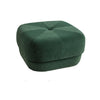 Modern Fabric Solid Wood Stool Thickened Small Stool Living Room Stool, Specification:Large Dark Green
