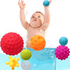 6 in 1 Baby Bath Soft Ball Rubber Educational Tub Toys