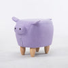 Pig Stool Creative Wooden Pier Child Home Animal Stool(Light Purple)
