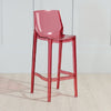 Transparent Bar Chair Personality Fashion Home High Chair Acrylic Chair, Height:65cm(Transparent Red)