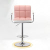 Three-level Gas Poles Increase The Chassis Modern Minimalist Bar Chair Lifting Chair(Pink)