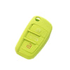 2 PCS Car Key Cover Silicone Flip Key Remote Holder Case Cover for Audi Q3 A3 A1(Green)