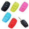 2 PCS Car Key Cover Silicone Flip Key Remote Holder Case Cover for Audi Q3 A3 A1(Blue)