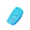 2 PCS Car Key Cover Silicone Flip Key Remote Holder Case Cover for Audi Q3 A3 A1(Blue)