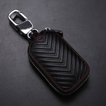 Multifunctional Hook Up Leather Car Key Bag(Black)