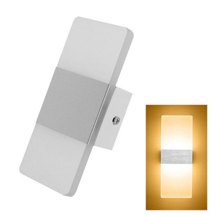 Right Angle White LED Bedroom Bedside Wall Aisle Balcony Wall Lamp, Size:22×11cm(Warm Light)