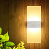 Right Angle Black LED Bedroom Bedside Wall Aisle Balcony Wall Lamp, Size:14×6cm(Warm Light)
