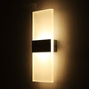 Right Angle Black LED Bedroom Bedside Wall Aisle Balcony Wall Lamp, Size:14×6cm(Warm Light)