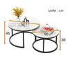 Two-in-one Coffee Table Wrought Iron Table Simple Modern Combination Small Round Table(White Marble)