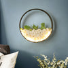 Living Room Background Wall Bedroom Bedside Round Succulent Garden Decorative Wall Lamp, Size:20 x 5 cm(Black)