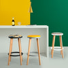 Creative Wooden High Stool Modern Minimalist Bar Chair(White Circle - Water Ripple)