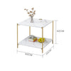Simple Multifunctional Marble Coffee Table Bedroom Double Bedside Table(Square White)