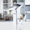 White Instant Electric Hot Water Faucet LCD Display Temperature Fast Heating Kitchen Utensils, EU Plug (0010 On Stage)