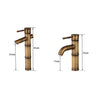 Antique Retro Hot Cold Water Bathroom Counter Basin Bamboo Waterfall Basin Copper Faucet, Specifications:Breaking 3 Knots