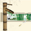 Antique Retro Hot Cold Water Bathroom Counter Basin Bamboo Waterfall Basin Copper Faucet, Specifications:Elbow 3 Knots