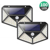 2 PCS  100 LEDs Outdoor Patio Solar Induction Wall Light Adjustable Balcony Garden Lighting Small Street Light