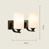 Bedroom Bedside Wall Lamp Indoor LED Lamp, Power Source:12W Tricolor Light(2023 Black Double Head)