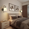 Bedroom Bedside Wall Lamp Indoor LED Lamp, Power Source:12W Tricolor Light(2021 Black Flat Mouth)