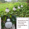 2 PCS Solar Hollow Ball Pendent Lamp Decorative Garden Light(White Light)