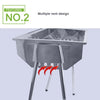 HZ-003 BBQ Grill Outdoor Portable Stainless Steel Stove Household Charcoal Barbecue Rack, Grill/pan specifications: L