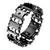 Multifunctional Stainless Steel Outdoor Survive Tool Bracelet for Men(316L Wide Black)