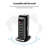 USLION 5V/4A 5 USB Port Charger Vertical Universal Travel Smart Digital Display Charger, Plug Type:EU Plug