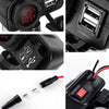 Motorcycle Car Mobile Phone Charger Waterproof Temperature Digital Display Charger with Switch(Red Light)