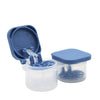 2 PCS Automatic Lens Removal Cosmetic Case Contact Lens Storage Portable Double Box(Ink Blue)