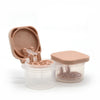 2 PCS Automatic Lens Removal Cosmetic Case Contact Lens Storage Portable Double Box(Chocolate Color)