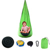 Children Hanging Chair Portable Parachute Cloth Indoor Courtyard Lazy Hanging Chair With Inflatable Cushion Swing Bed(Green)