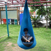 Children Hanging Chair Portable Parachute Cloth Indoor Courtyard Lazy Hanging Chair With Inflatable Cushion Swing Bed(Royal Blue)