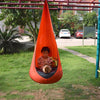 Children Hanging Chair Portable Parachute Cloth Indoor Courtyard Lazy Hanging Chair With Inflatable Cushion Swing Bed(Big Red)