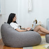 Lazy Sofa Bean Bag Chair Fabric Cover, Size: 80x90cm(Khaki)