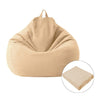 Lazy Sofa Bean Bag Chair Fabric Cover, Size: 80x90cm(Khaki)