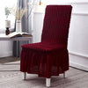 Bubble Skirt Chair Cover Household Elastic Universal One-piece  Seat Stool Cover Fabric Grid Chair Cover, Size: Universal Size(Wine Red)