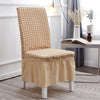 Bubble Skirt Chair Cover Household Elastic Universal One-piece  Seat Stool Cover Fabric Grid Chair Cover, Size: Universal Size(Beige)