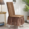 Bubble Skirt Chair Cover Household Elastic Universal One-piece  Seat Stool Cover Fabric Grid Chair Cover, Size: Universal Size(Coffee Strip)
