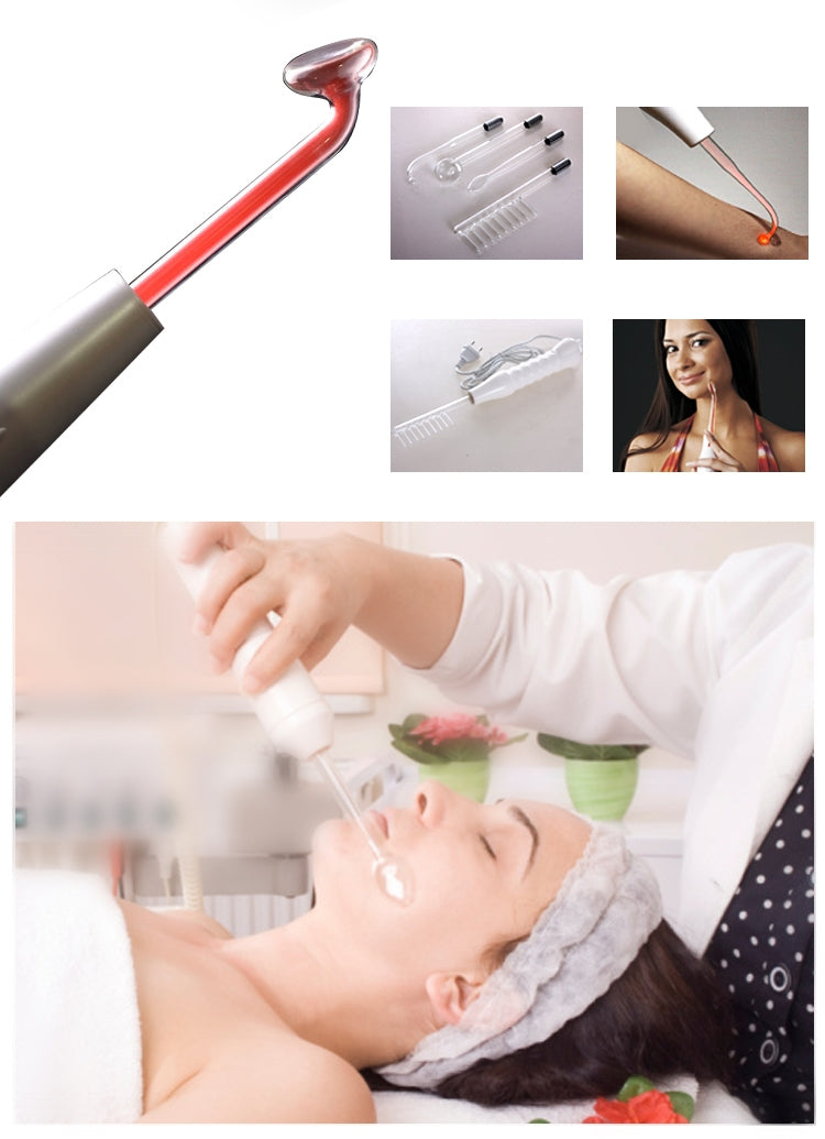 Replacement Electrotherapy Wand Glass Tube High Frequency Bactericidal Tag Spot Acne Remover Hair Facial Body Spa Beauty Care(EU P