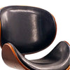 Modern Bar Stool Adjustable Height Swivel Walnut Bentwood PU Leather Chair Cafe Bar Stool(Long Pole White)