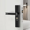 Mute Strong Magnetic Aluminum Alloy Interior Door Lock Door Bedroom Hardware Handle Lock, Color:Black Silver Large 50 Lock Body
