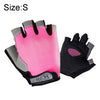 Summer Men Women Fitness Gloves Gym Weight Lifting Cycling Yoga Training Thin Breathable Antiskid Half Finger Gloves, Size:S(Pink)