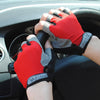 Summer Men Women Fitness Gloves Gym Weight Lifting Cycling Yoga Training Thin Breathable Antiskid Half Finger Gloves, Size:S(Red)