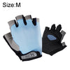 Summer Men Women Fitness Gloves Gym Weight Lifting Cycling Yoga Training Thin Breathable Antiskid Half Finger Gloves, Size:M(Light Blue)