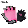 Summer Men Women Fitness Gloves Gym Weight Lifting Cycling Yoga Training Thin Breathable Antiskid Half Finger Gloves, Size:M(Pink)