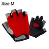 Summer Men Women Fitness Gloves Gym Weight Lifting Cycling Yoga Training Thin Breathable Antiskid Half Finger Gloves, Size:M(Red)