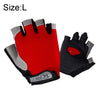 Summer Men Women Fitness Gloves Gym Weight Lifting Cycling Yoga Training Thin Breathable Antiskid Half Finger Gloves, Size:L(Red)