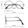Retro Large Round Eyeglasses Metal Frame Anti Blue-ray Plain Glass Spectacles(Black)