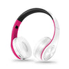 Headphones Bluetooth Headset Earphone Wireless Headphones Stereo Foldable Sport Earphone Microphone Headset Handfree MP3 Player(White Rose)