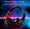 HIFI Stereo Wireless Bluetooth Headphone for Xiaomi iPhone Sumsamg Tablet, with Mic, Support SD Card & FM(Orange black)