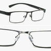 Simple Matel Frame Reading Glasses Hyperopia Eyeglasses +4.00D(Gun-color)